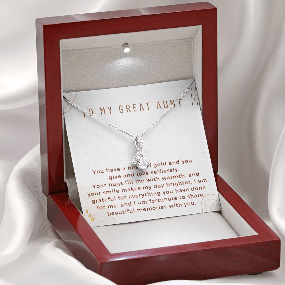 Great Aunt Gift, Gift Necklace for Great Aunt, Card for Great Aunt