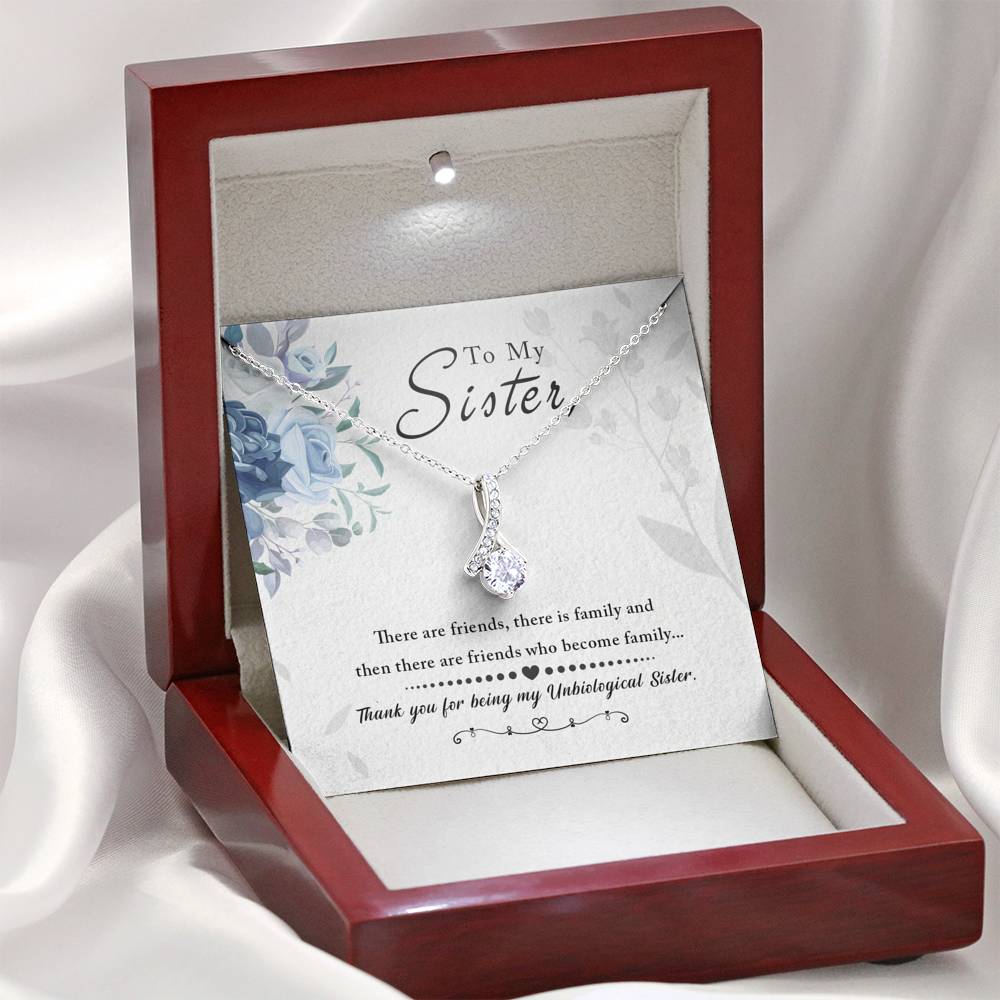 Personalized Custom Sister Necklace  for Her Valentines Birthday Anniversary Gift Alluring Beauty Necklace for Women with Message  Card