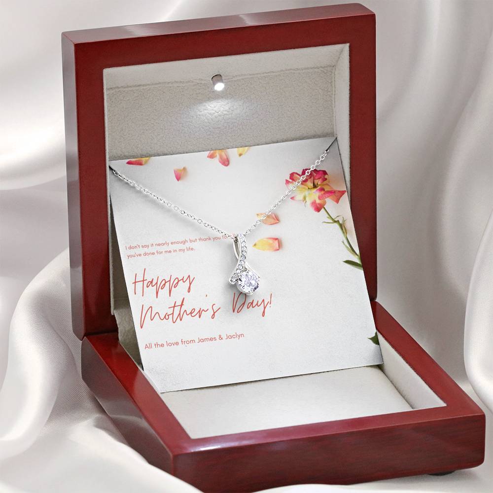 Personalized Gift Mom Necklace for Her Birthday Valentines Mother's Day Alluring Hearts Necklaces for Women with Message  Card