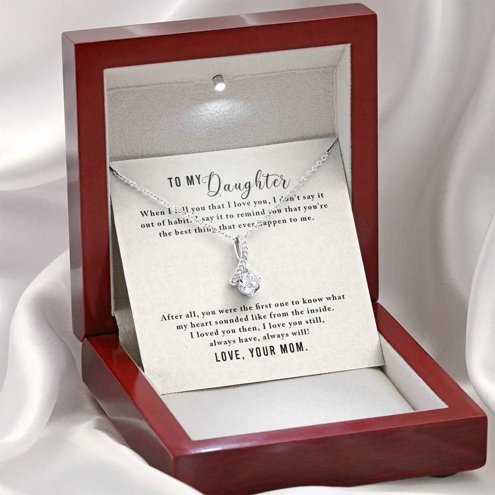 Personalized To my Daughter Necklace  for Her Valentines Birthday Gift Alluring Beauty Necklace for Women with Message  Card