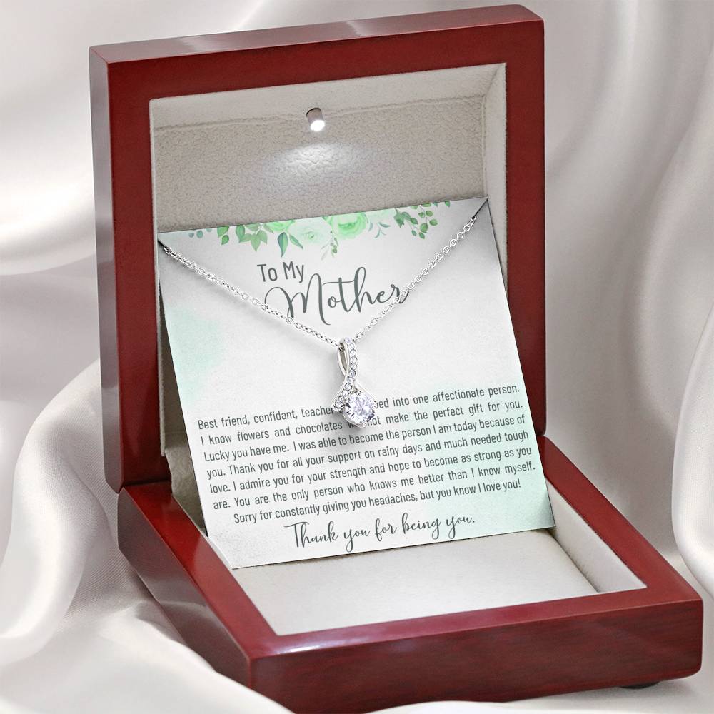 Mother's Day Necklace Gift To My Mom On Her Birthday Pendent Gift From Daughter Son With The Message Card