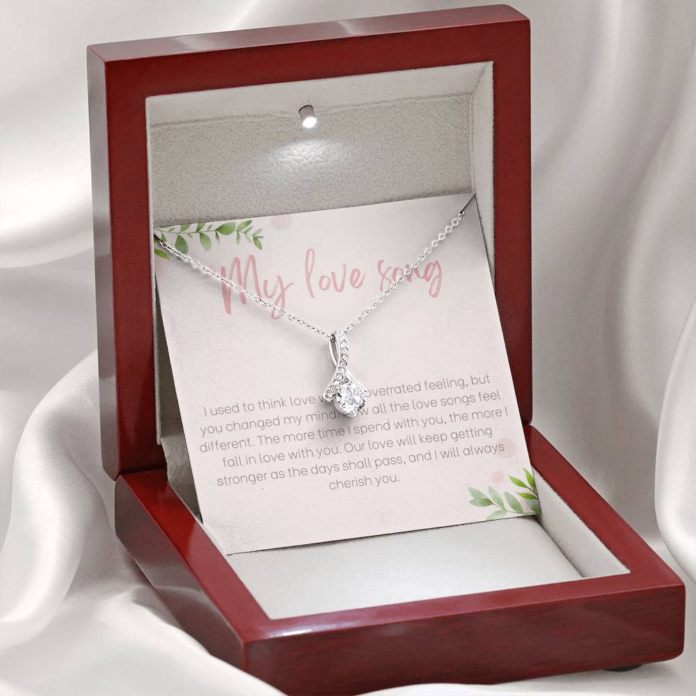 My Love Song Gift Necklace for Girlfriend, Anniversary Gift for Girlfriend, Birthday Jewelry, Best Gift for Girlfriend, Personalized Message Card