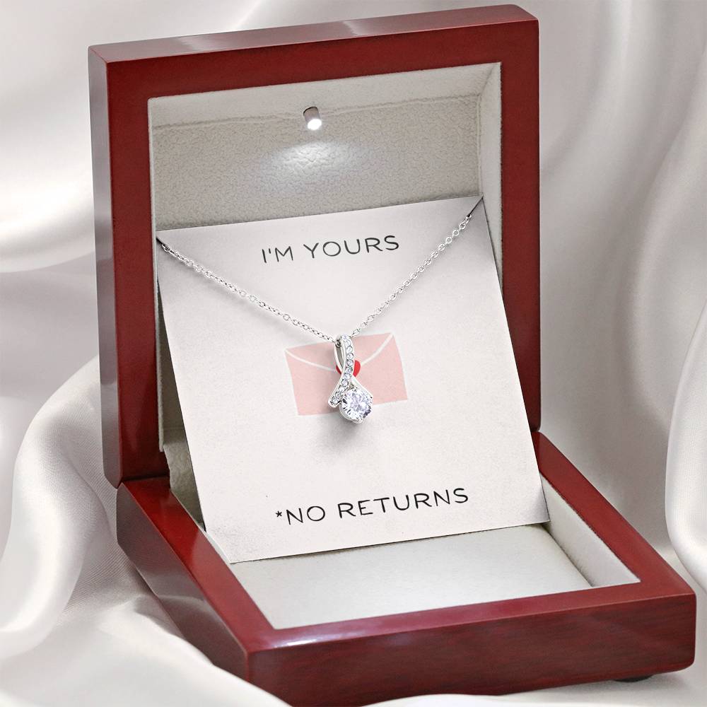 Valentine's Day Necklace Gift To My Future Wife Petite Ribbon Pendent On Her Birthday Engagement Gift