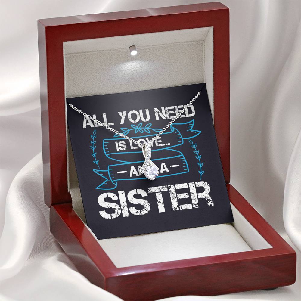 Personalized Gift Sister Necklace for Her Valentines Birthday  Gift Alluring Beauty Necklace for Women with Message  Card