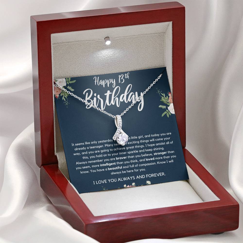 13th Birthday Personalized Custom Name, Gift for Girl Turning 13, Birthstone, Gift for 13 Year Old, Teenage Girl Gift, 13th Birthday Jewelry, Birthday necklace, Gift for 13 year old, Message card