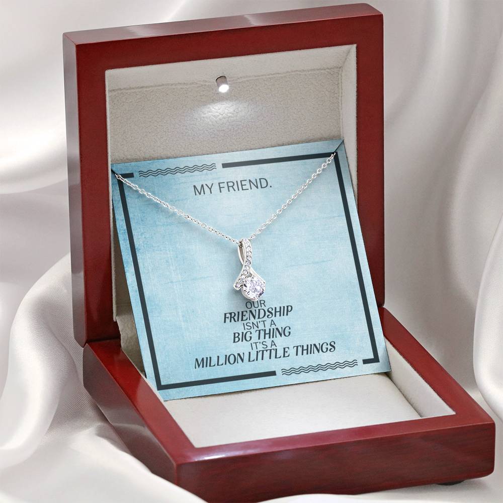 Personalized Gift To My Best Friend On Birthday Party Petite Ribbon With Rhinestone Pendent