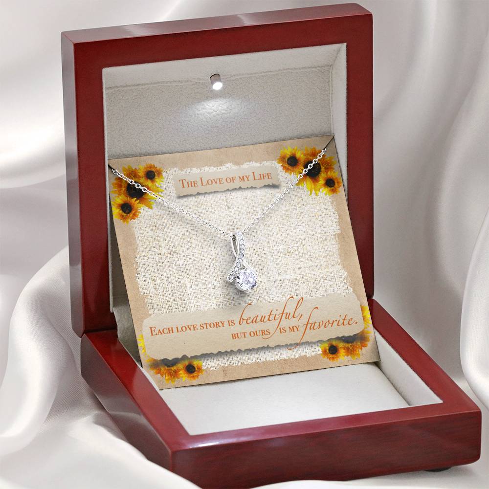 Modern Necklace Gift For Women Petite Ribbon Pendent From Husband