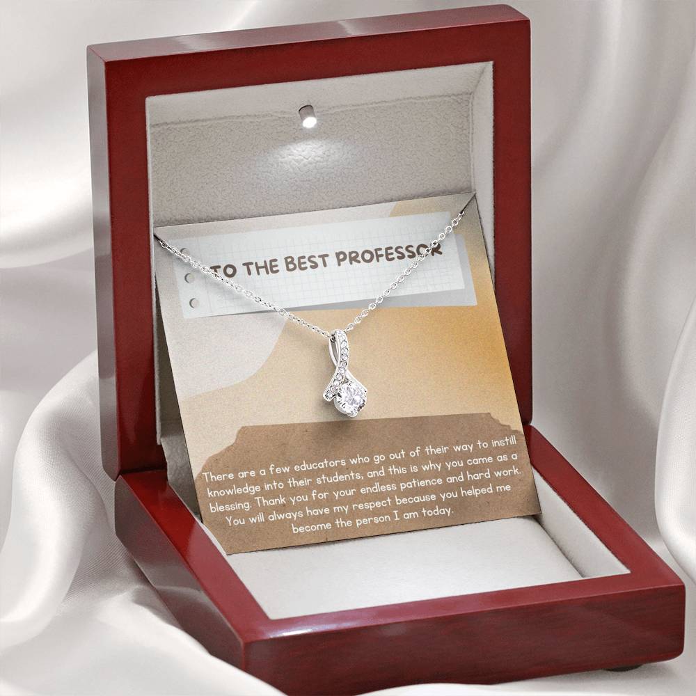 Professor Appreciation Gift, Gift for Professor, Necklace for Her, Personalized Message Card