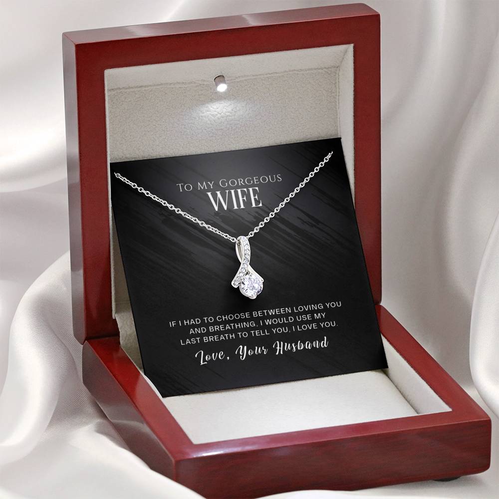Personalized To My Wife Necklace  for Her Birthday Valentines Anniversary Gift  To My Wife Hearts Necklace for Women with Message  Card