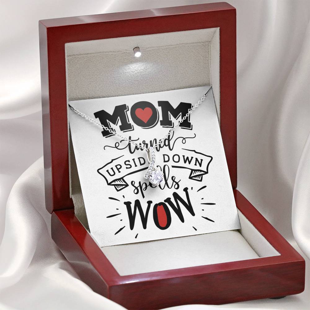 Personalized Gift Mother Necklace for Mom Valentines Birthday Gift Silver Jewelry Alluring Beauty Necklace for Women with Message  Card