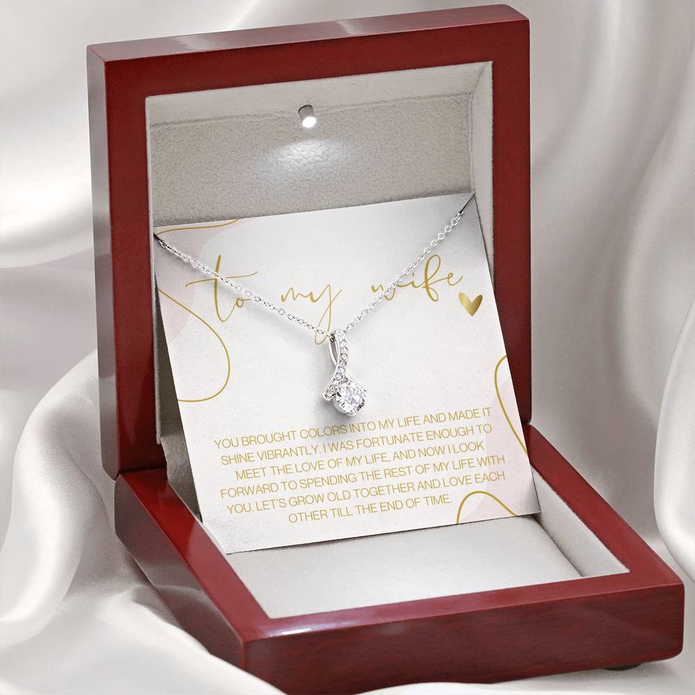Gift Necklace for Wife, Anniversary Gift, Special Occasion Gift for Spouse, Christmas, Valentines Day, Personal Message Card for Wife