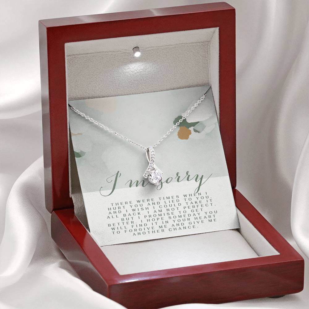 Apology Gift for Friend, Coworker, Partner, Spouse I'm Sorry, Forgive Me Gift Necklace, Apology Card