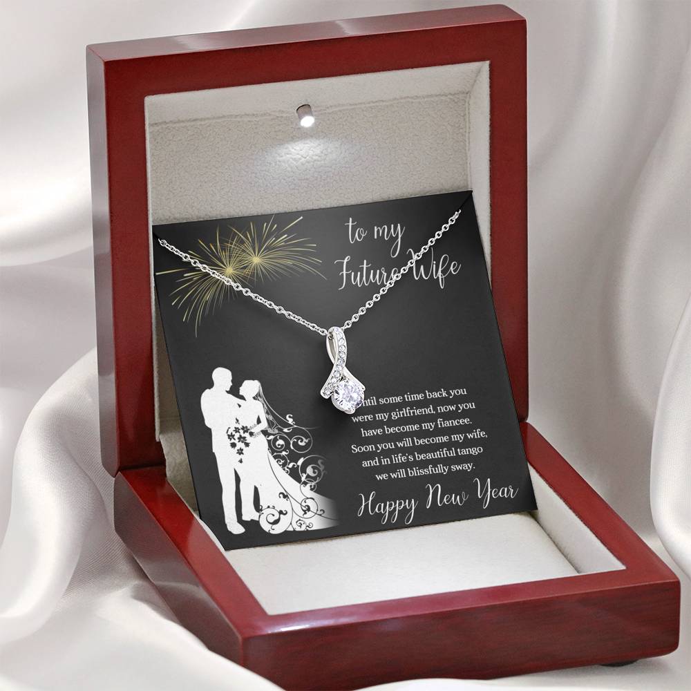 To My Future Wife Necklace for Women Personalized Birthday Anniversary Valentines Engagement Gift Necklace with Message Card from Husband Silver Jewelry for Women