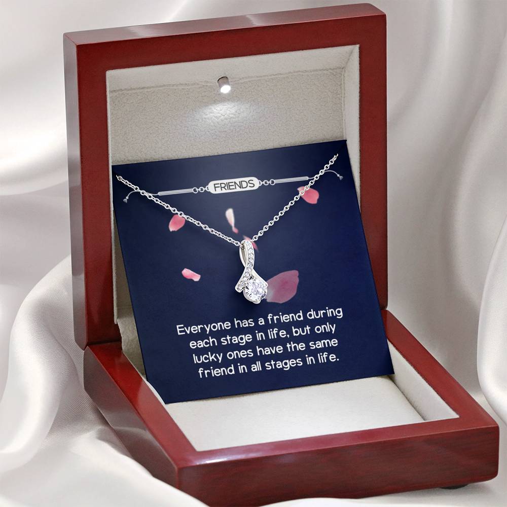 Personalized BFF Bestfriend Necklace  for Her Valentines Birthday Anniversary Gift Alluring  Beauty Necklace for Women with Message  Card