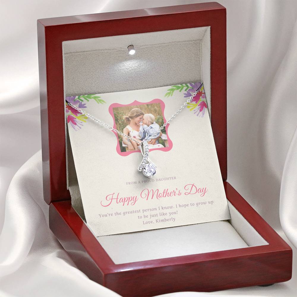 Personalized Gift For Mom Necklace for Mama Mother's Day Sentimental Birthday Gift Allluring Beauty Necklace for Women with Message  Card