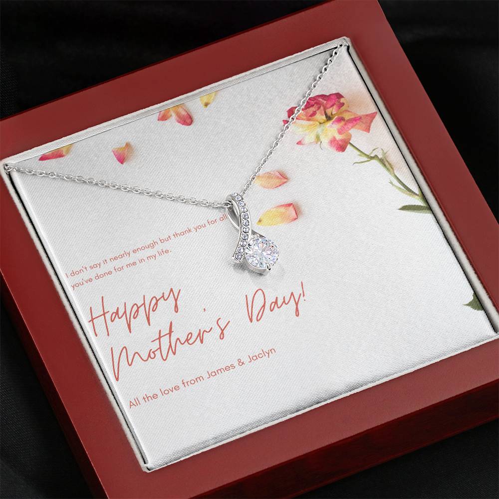 Personalized Gift Mom Necklace for Her Birthday Valentines Mother's Day Alluring Hearts Necklaces for Women with Message  Card