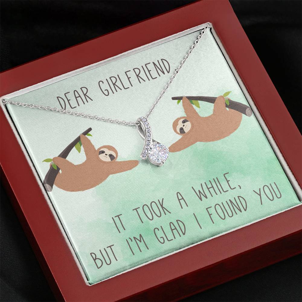 Personalized To my Girlfriend Necklace  for Her Valentines Birthday Anniversary Gift Alluring Beauty Necklace for Women with Message  Card