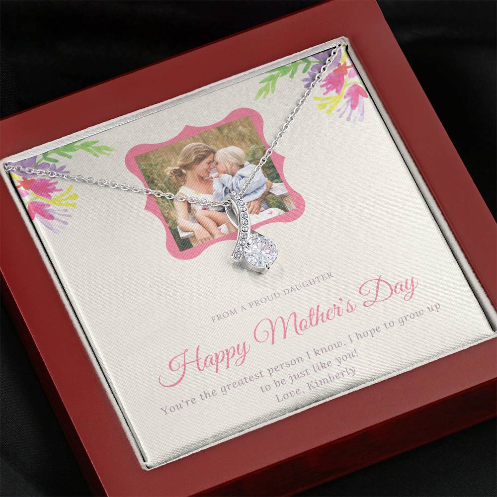 Personalized Gift For Mom Necklace for Mama Mother's Day Sentimental Birthday Gift Allluring Beauty Necklace for Women with Message  Card