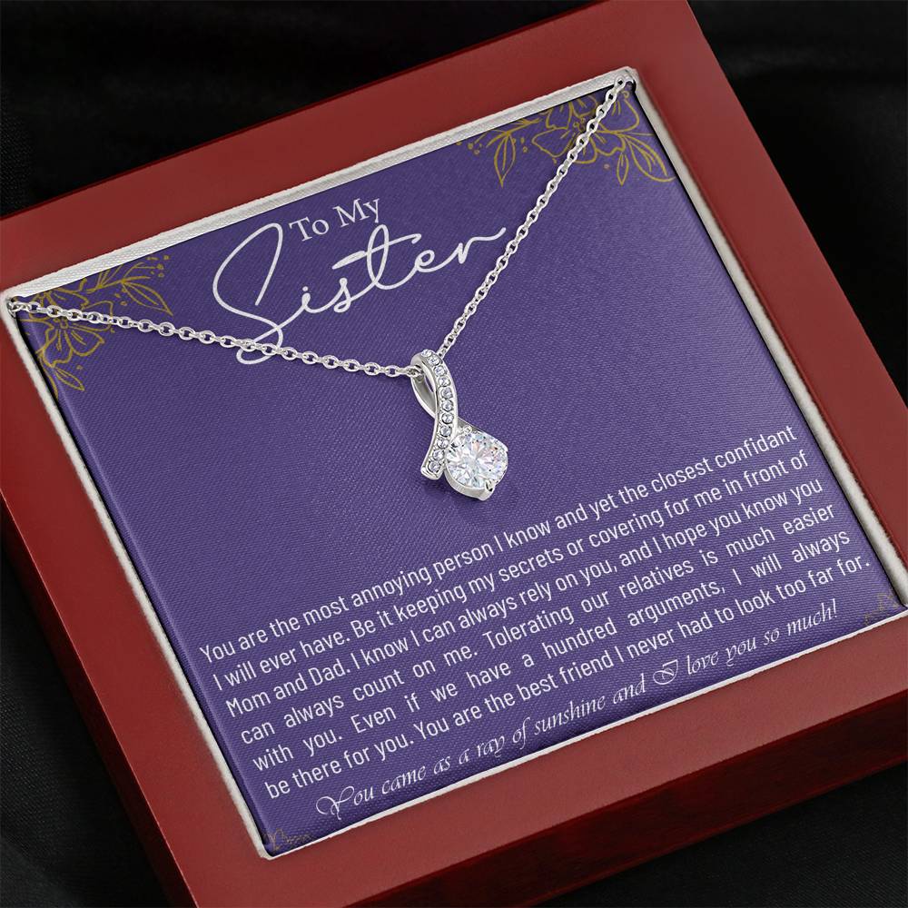 Personalized Gift Sister Necklace for Her Valentines Birthday  Gift Alluring Beauty Necklace for Women with Message  Card
