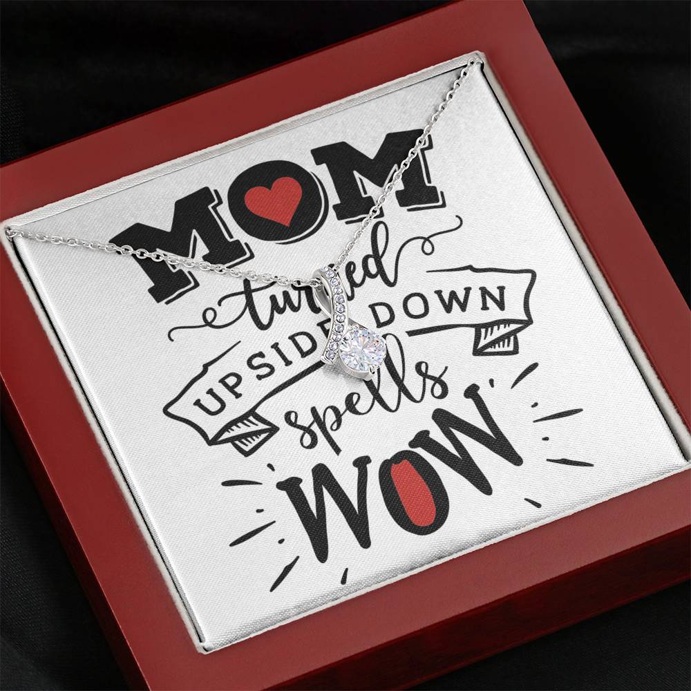 Personalized Gift Mother Necklace for Mom Valentines Birthday Gift Silver Jewelry Alluring Beauty Necklace for Women with Message  Card