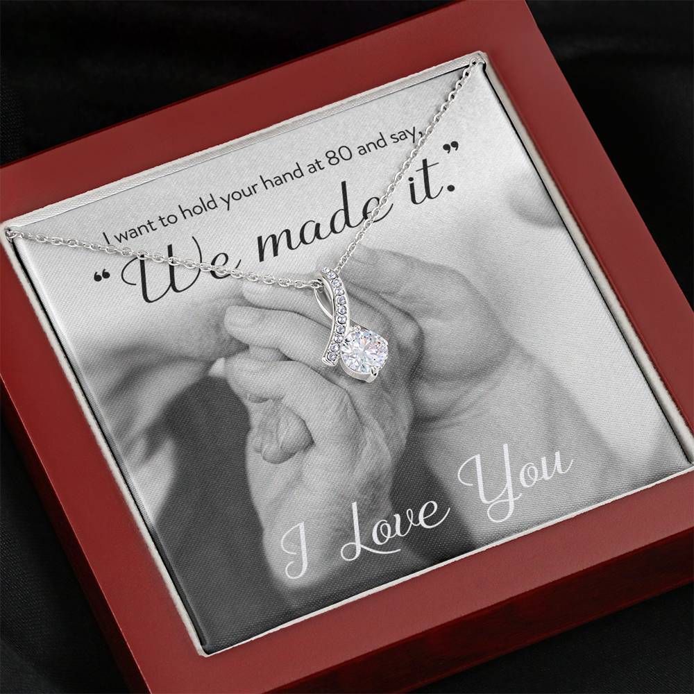 To My Mom Mother In Law Wife Girlfriend Bride Necklace Gift On Mother's Day Valentine's Day Wedding Birthday Gift With The Message Card