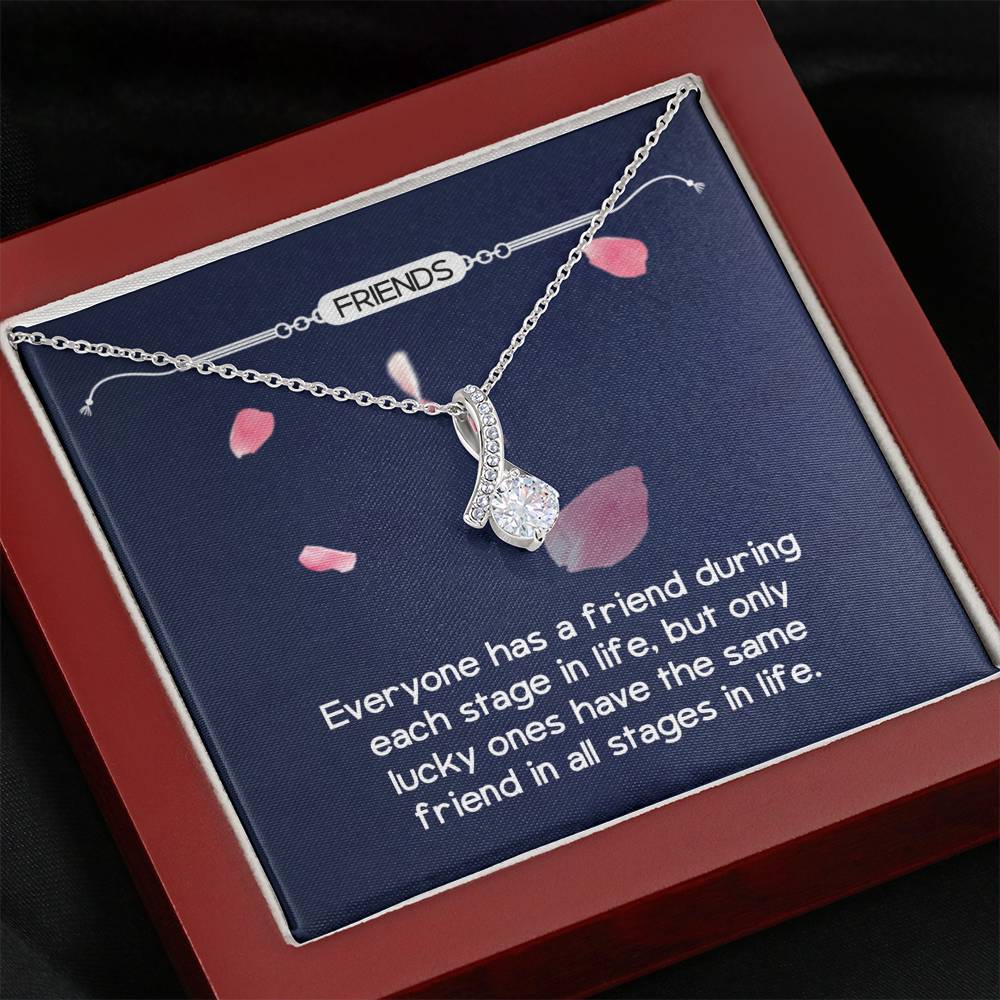 Personalized BFF Bestfriend Necklace  for Her Valentines Birthday Anniversary Gift Alluring  Beauty Necklace for Women with Message  Card