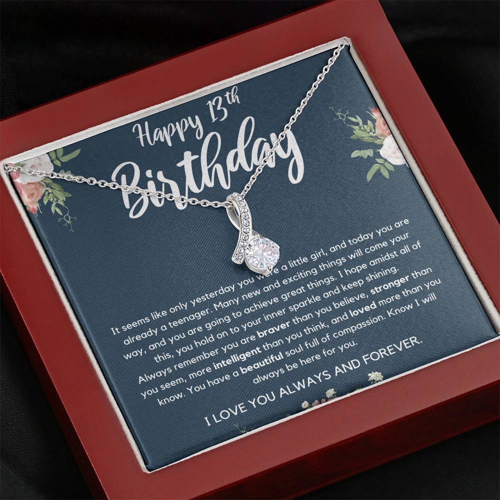 13th Birthday Personalized Custom Name, Gift for Girl Turning 13, Birthstone, Gift for 13 Year Old, Teenage Girl Gift, 13th Birthday Jewelry, Birthday necklace, Gift for 13 year old, Message card