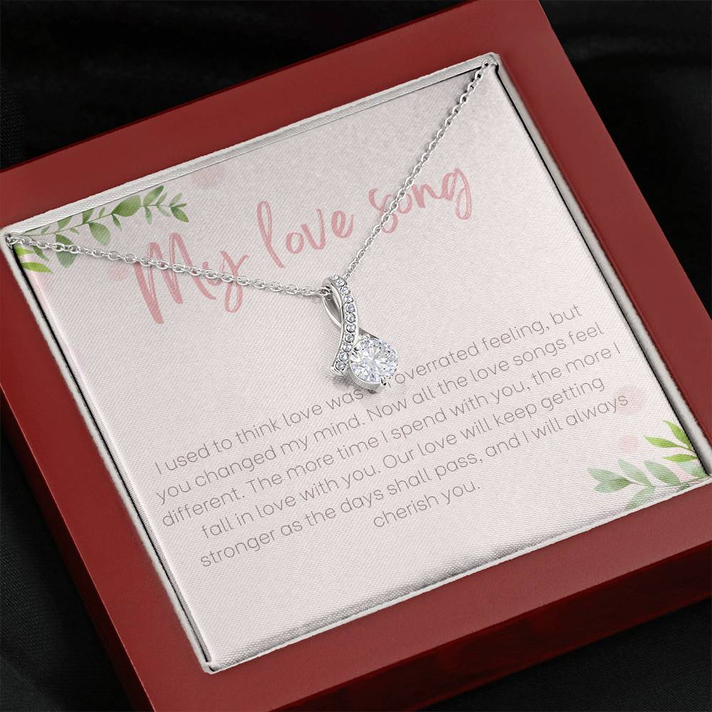 My Love Song Gift Necklace for Girlfriend, Anniversary Gift for Girlfriend, Birthday Jewelry, Best Gift for Girlfriend, Personalized Message Card