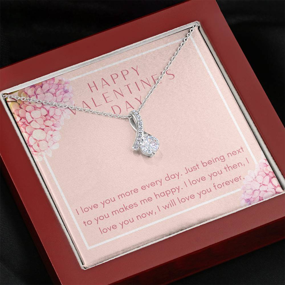 Personalized Necklace Gift For Women Petite Ribbon Pendent To My Girlfriend On Valentine's Day From Future Husband