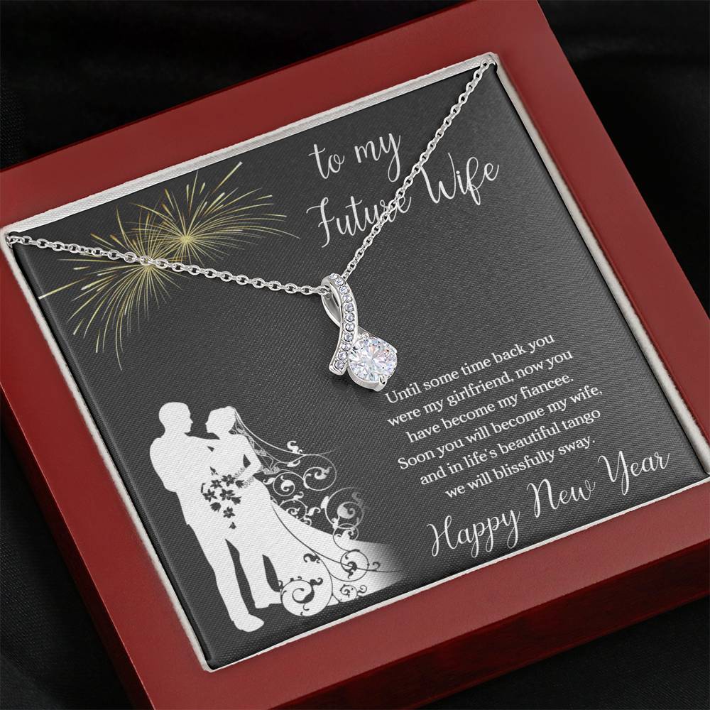 To My Future Wife Necklace for Women Personalized Birthday Anniversary Valentines Engagement Gift Necklace with Message Card from Husband Silver Jewelry for Women