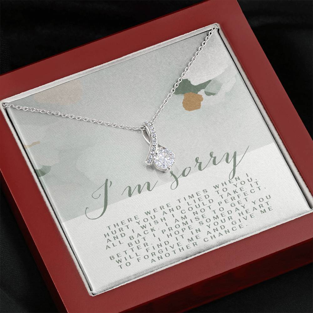 Apology Gift for Friend, Coworker, Partner, Spouse I'm Sorry, Forgive Me Gift Necklace, Apology Card