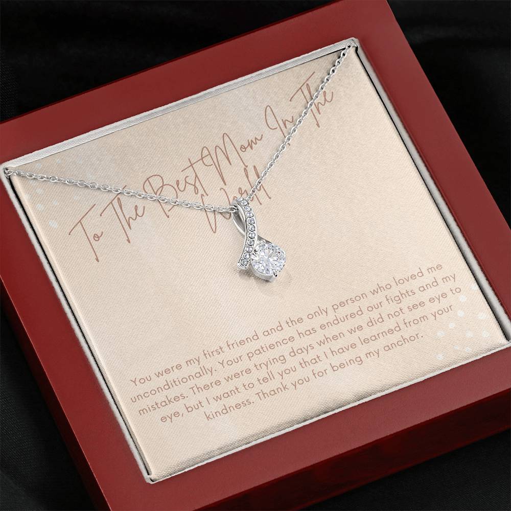Gift For Mom From Son, Birthday Gift for Best Mom, Christmas Gift Necklace, Card for Mom from Son