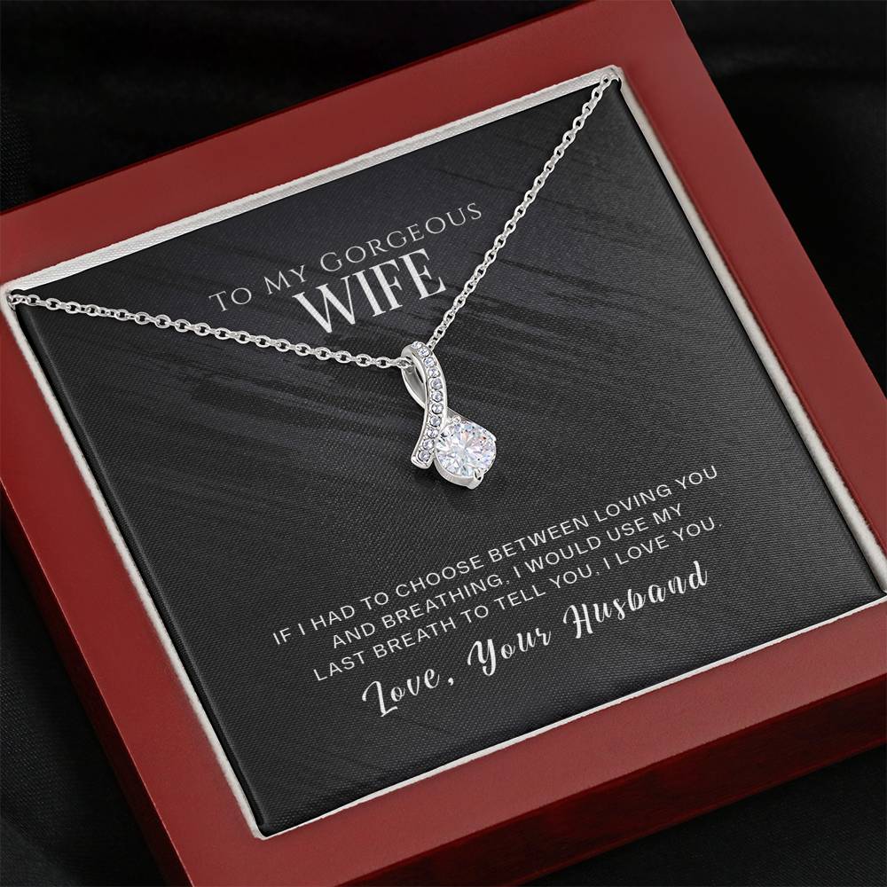 Personalized To My Wife Necklace  for Her Birthday Valentines Anniversary Gift  To My Wife Hearts Necklace for Women with Message  Card