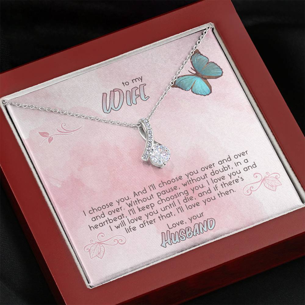 Valentines Necklace Gift For Future Wife Custom Raw Birthstone Charm Pendent