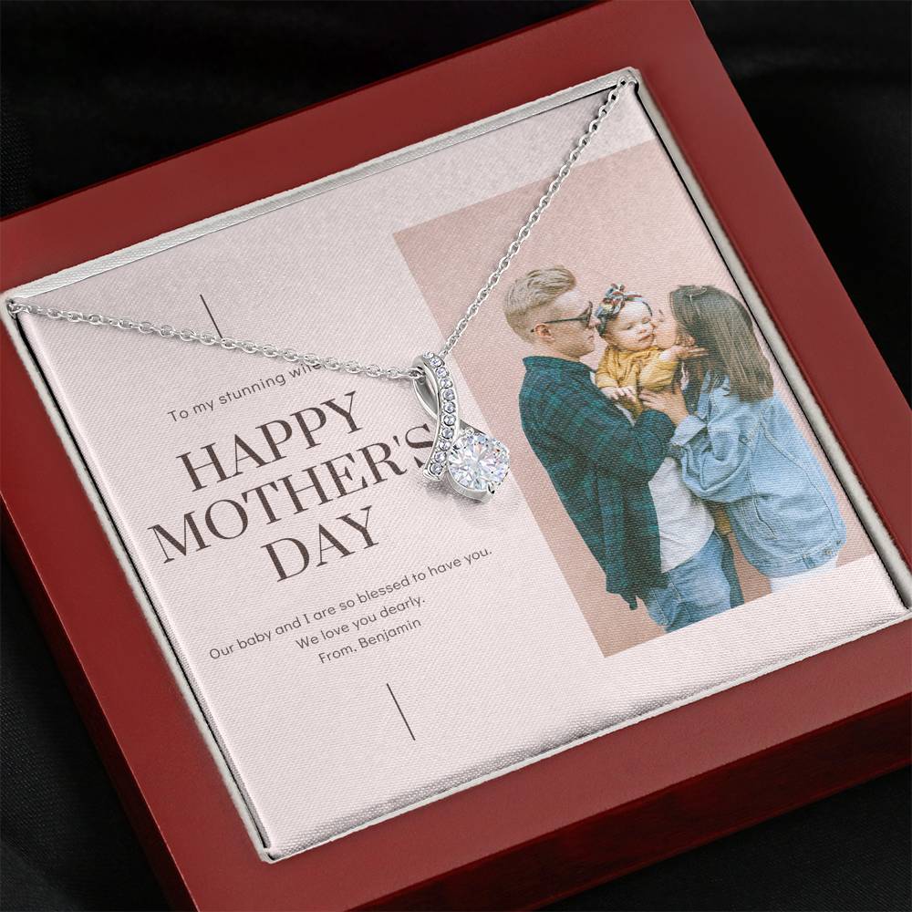 To My Wife Necklace Gift Personalized Gift For Mom Mother In Law Grandma On Mother's Day Gift With The Message Card From Husband Daughter Son