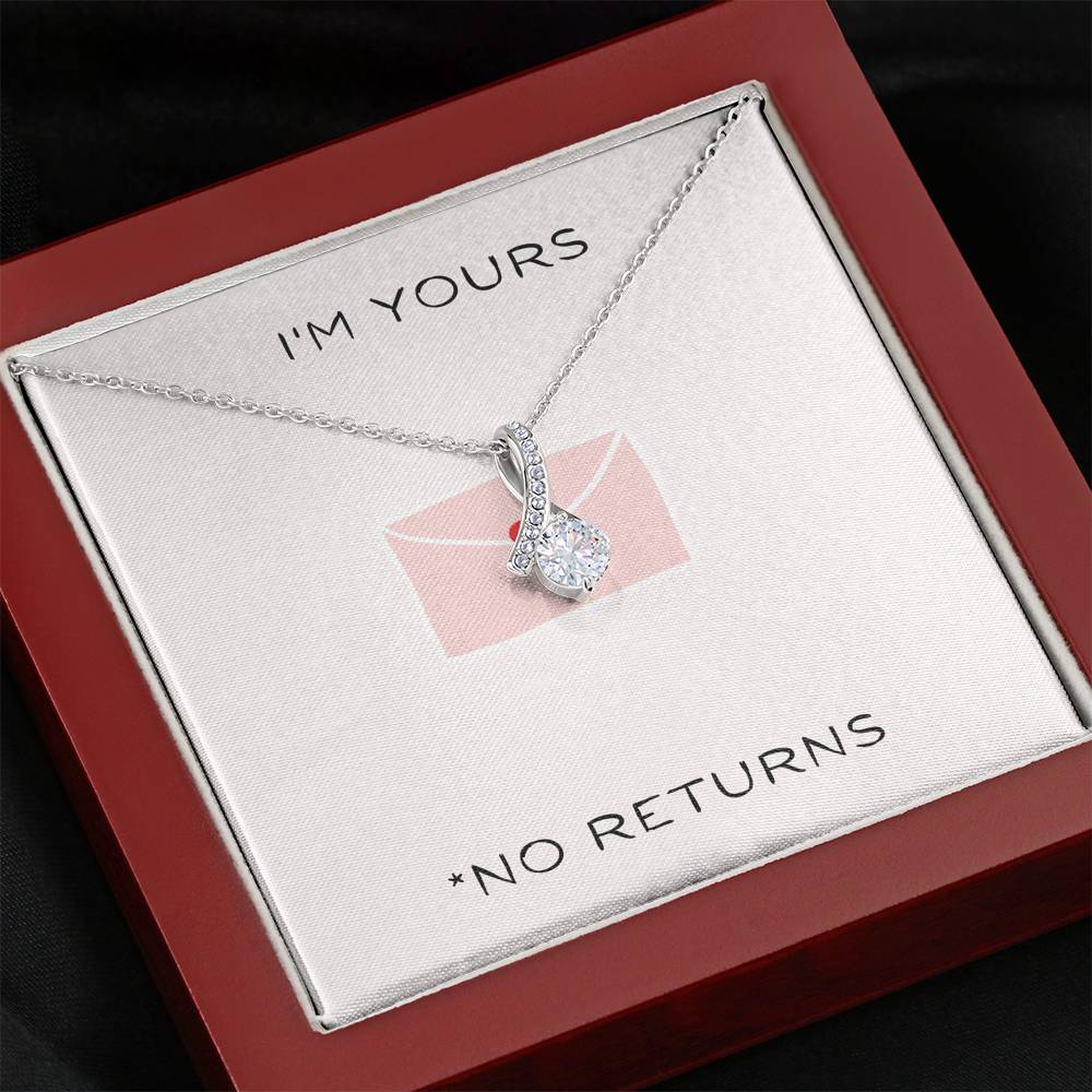 Valentine's Day Necklace Gift To My Future Wife Petite Ribbon Pendent On Her Birthday Engagement Gift