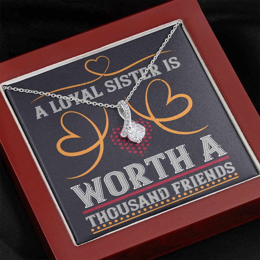 Personalized Gift Sister Necklace for Her Valentines Birthday  Gift Alluring Beauty Necklace for Women with Message  Card