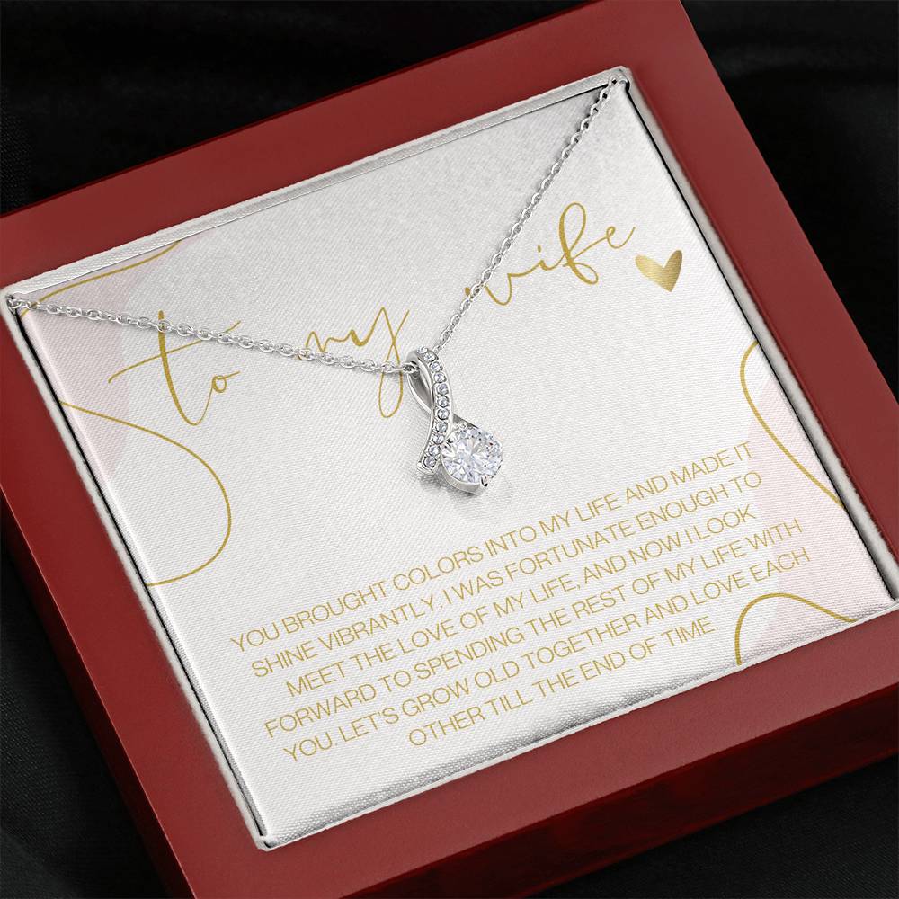 Gift Necklace for Wife, Anniversary Gift, Special Occasion Gift for Spouse, Christmas, Valentines Day, Personal Message Card for Wife