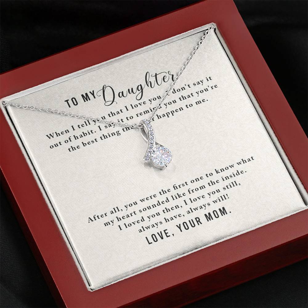 Personalized To my Daughter Necklace  for Her Valentines Birthday Gift Alluring Beauty Necklace for Women with Message  Card