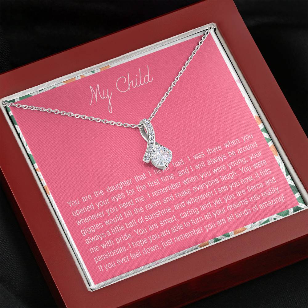 Personalized Necklace Gift To My Daughter From Mom Dad On Her Birthday Graduation Wedding Pendent Gift With The Message Card