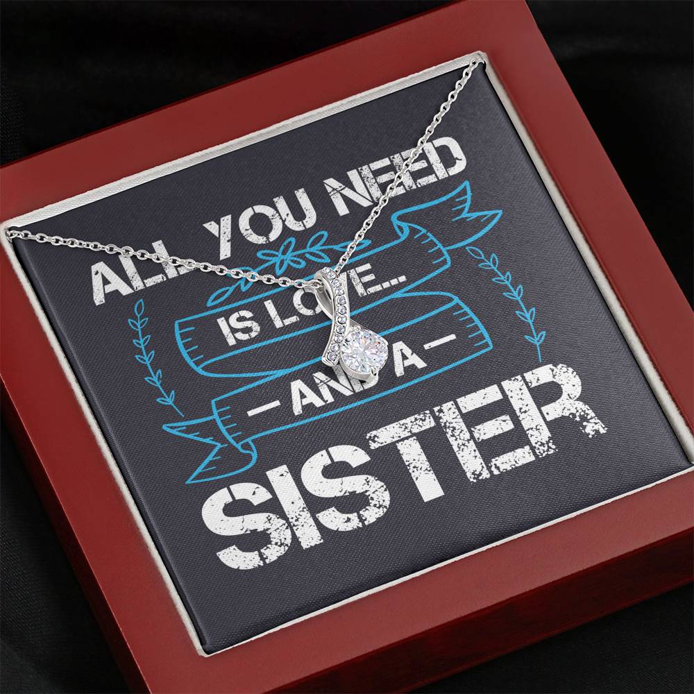 Personalized Gift Sister Necklace for Her Valentines Birthday  Gift Alluring Beauty Necklace for Women with Message  Card