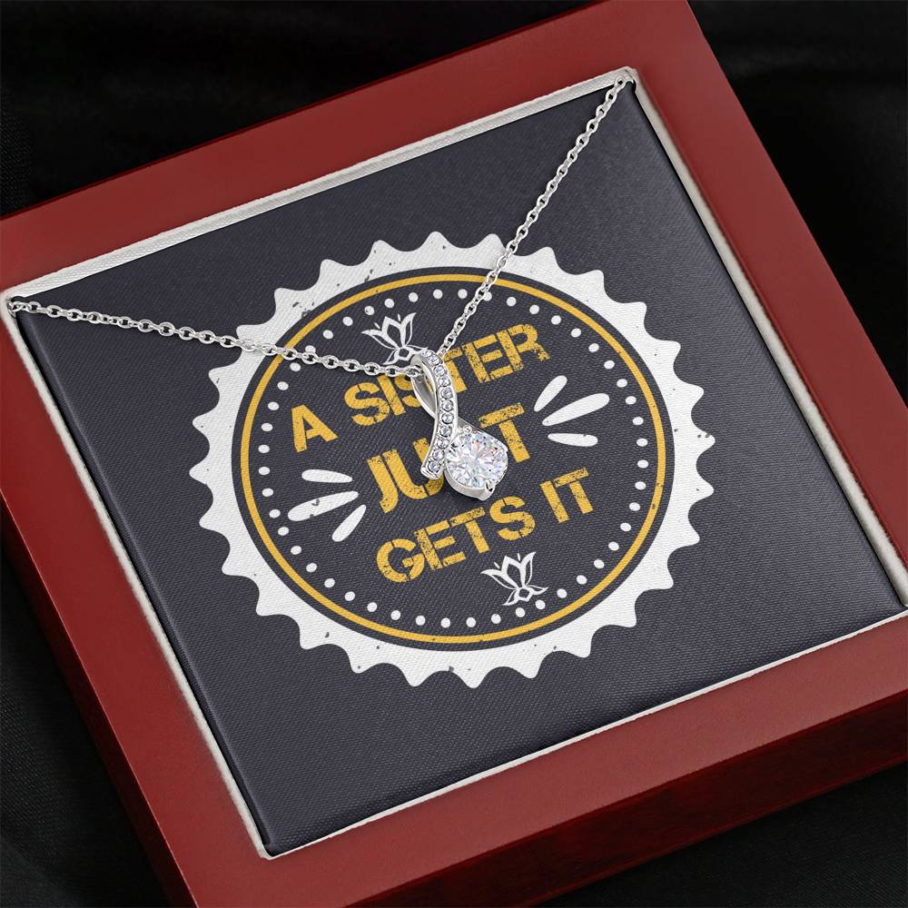 Personalized Gift Sister Necklace for Her Valentines Birthday  Gift Alluring Beauty Necklace for Women with Message  Card