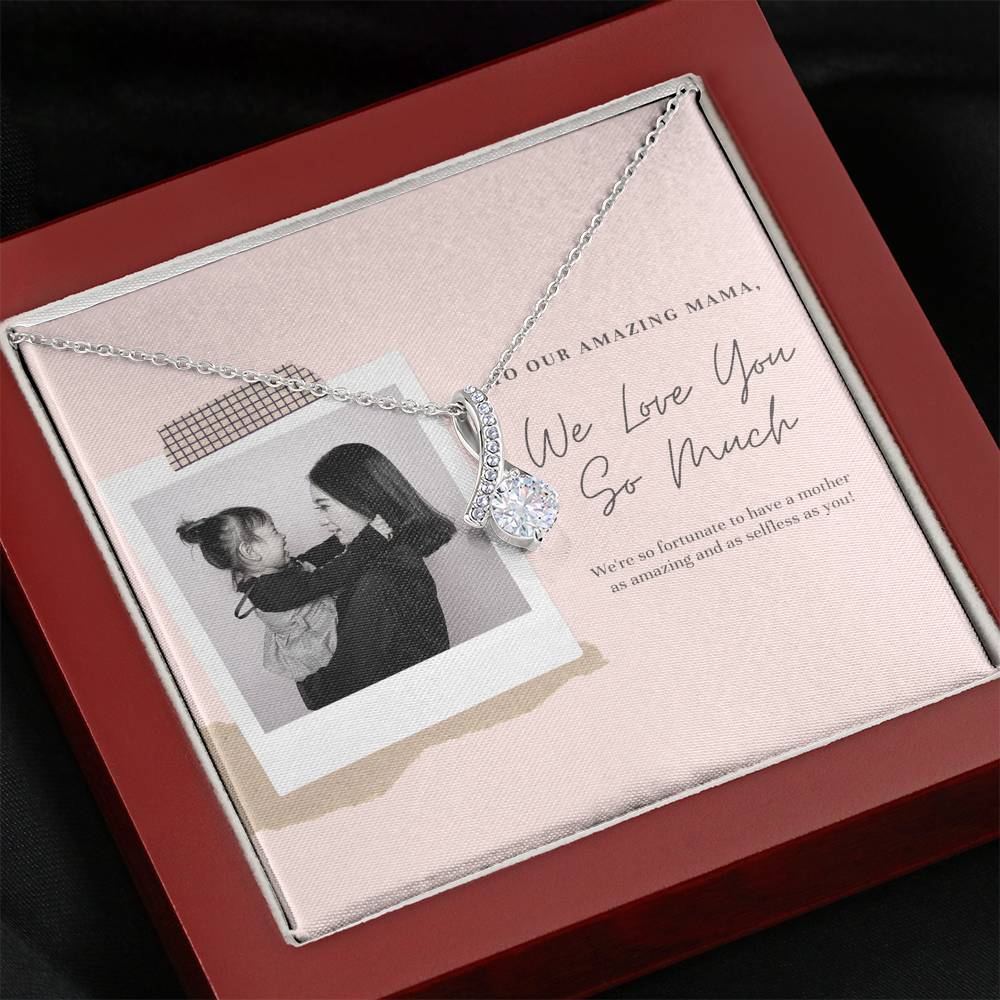 Personalized Necklace To MY Mom Mother In Law Step Mom Inspirational Forever Love Pendent Gift With The Message Card On Mother's Day Birthday Gift