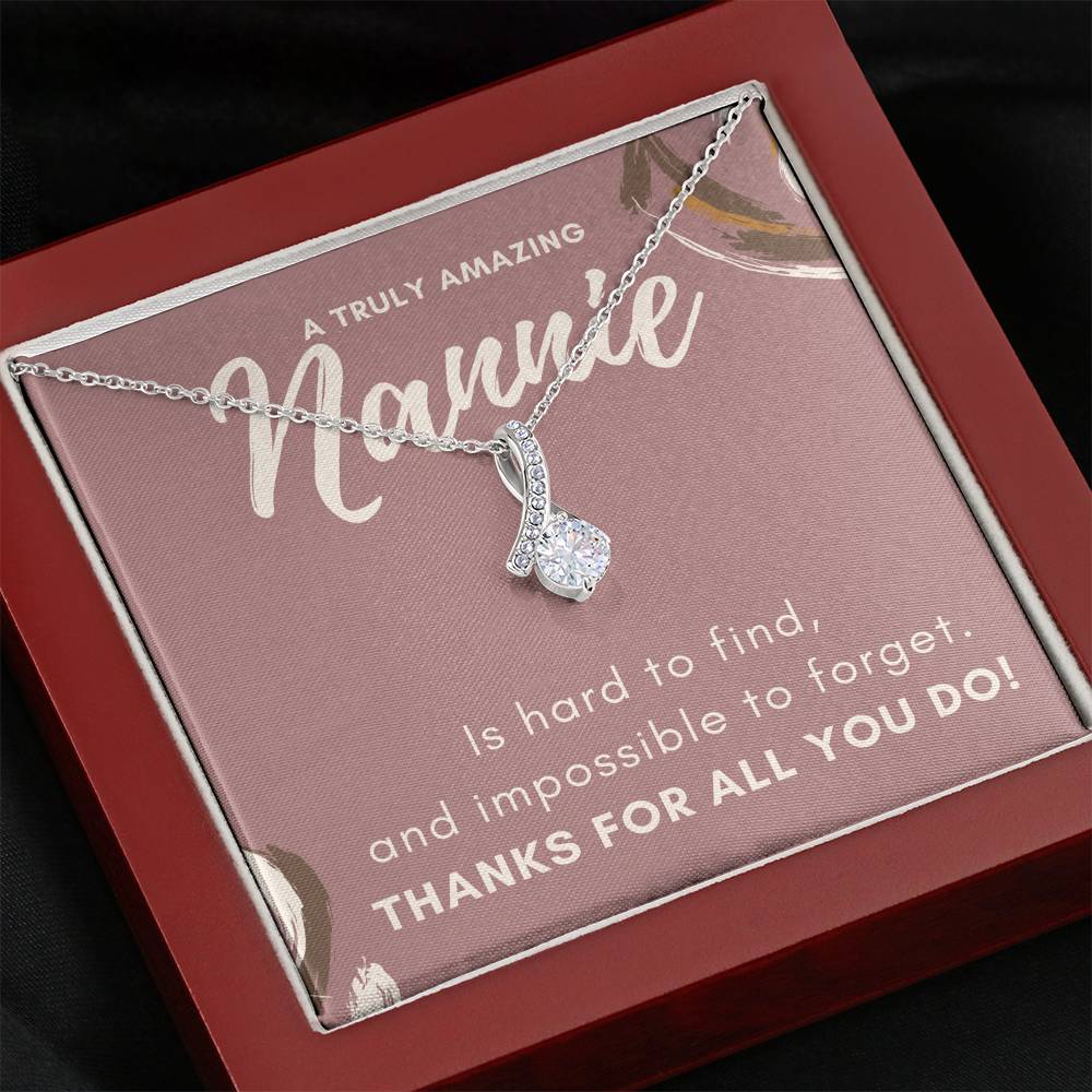 Necklace Gift For Grandma Forever Love Petite Ribbon Pendent Gift On Mother's Day