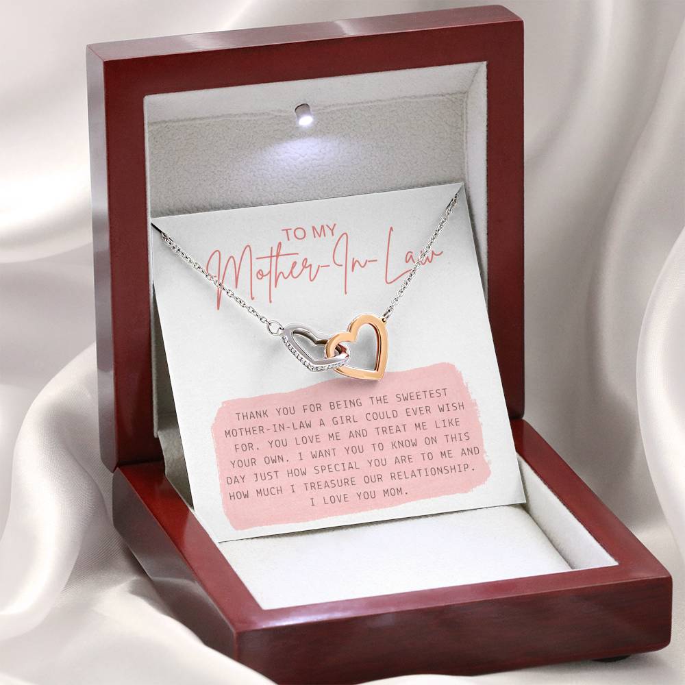 Necklace Gift For Mother In Law Groom's Mom Interlocking Heart Pendent To My Bride's Mom On Mother's Day