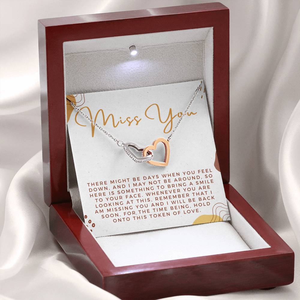 Miss You Gift and Card, Missing You Gift, Thinking of You Gift Necklace