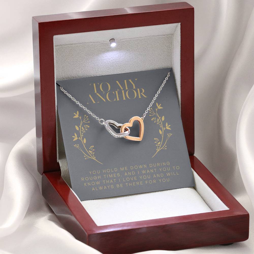 Personalized Gift For Women Interlocked Heart Pendent For Mom Wife Sister Friend On Birthday Valentine's Day Gift