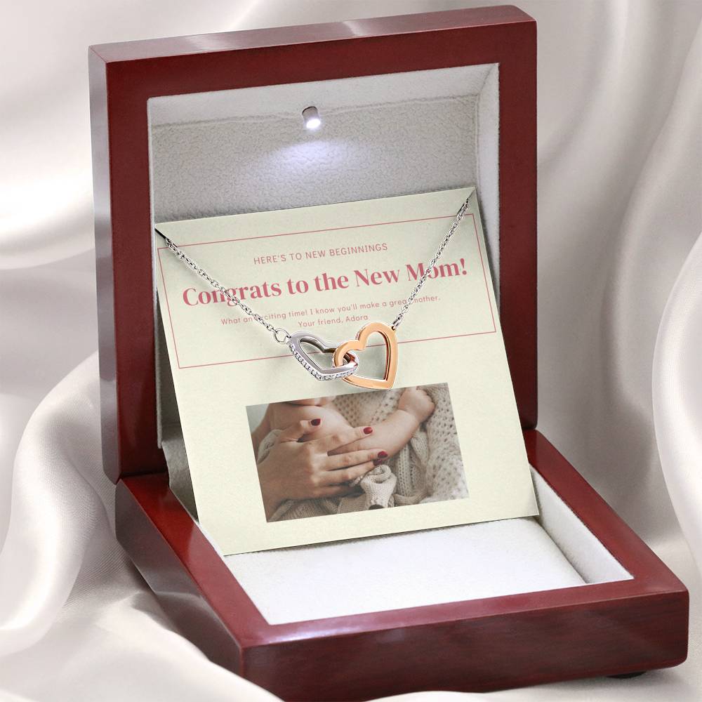 Personalized Necklace Gift To New Mom Congrats For New Born Baby From Friend Sister Cousin On Baby's Birth Day Mother's Day