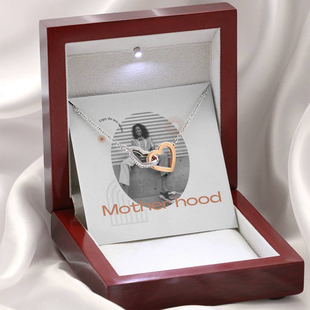Personalized Gift Mother Necklace for Her Valentines Birthday  Gift Interlocking Hearts Necklace for Women with Message  Card