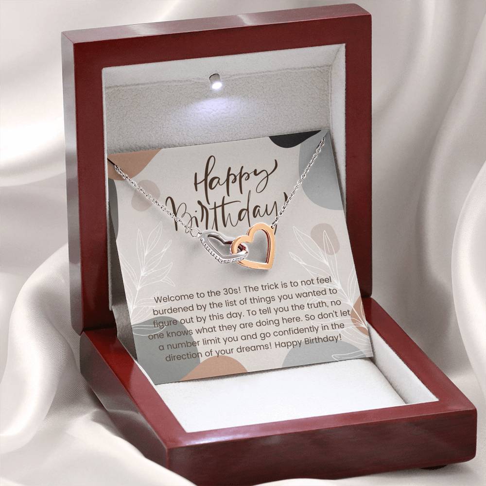30th Birthday Gift Necklace, Happy Birthday from Friend, Birthday Card for Her